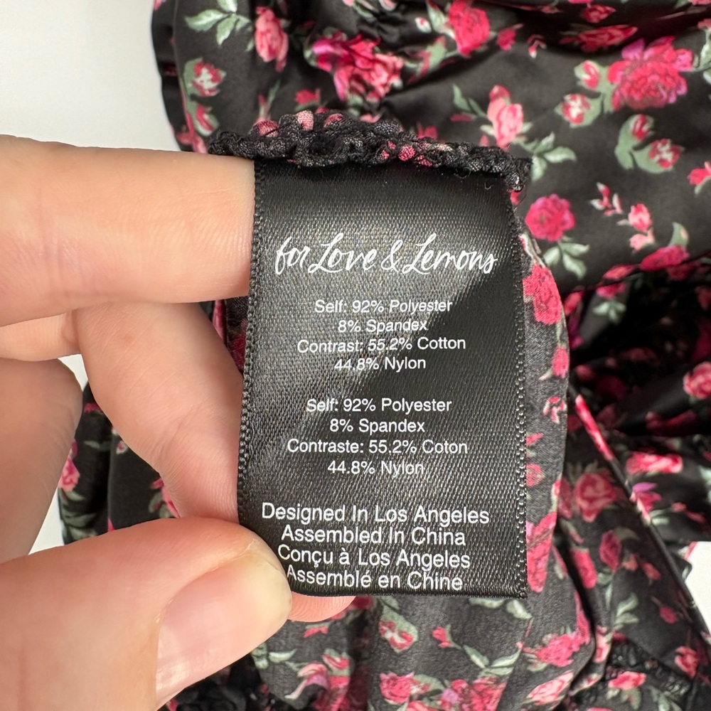 For Love and Lemons x VS Melrose Floral Puff Sleeve Mini Dress - Picture 10 of 12